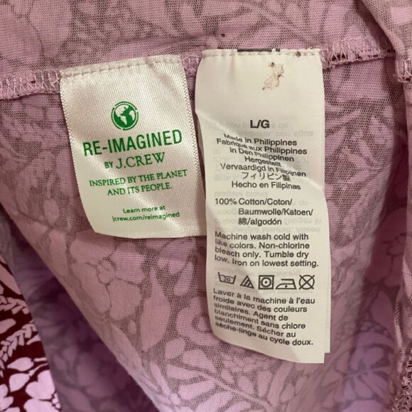 J.Crew Tissue Turtleneck – Vintage Floral Wine/Lilac – SZ L - Picture 5 of 5